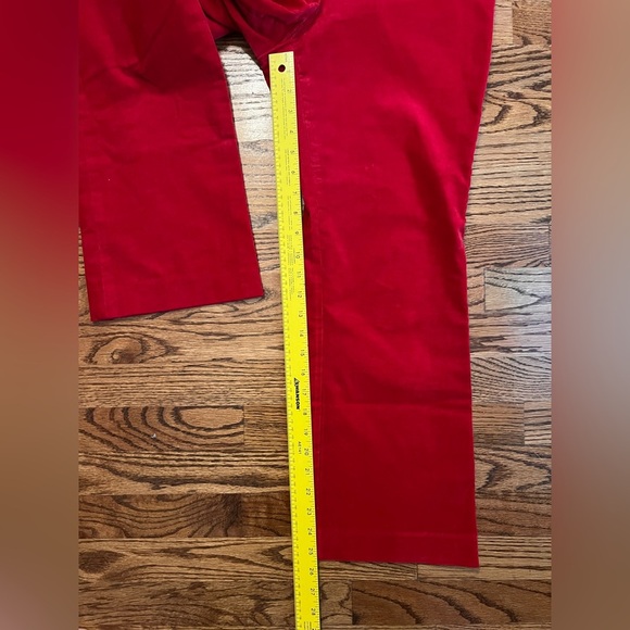 Lilly Pulitzer Red Corduroy Velour Pants with Rainbow Waistband Accent Size 4 - Picture 7 of 7